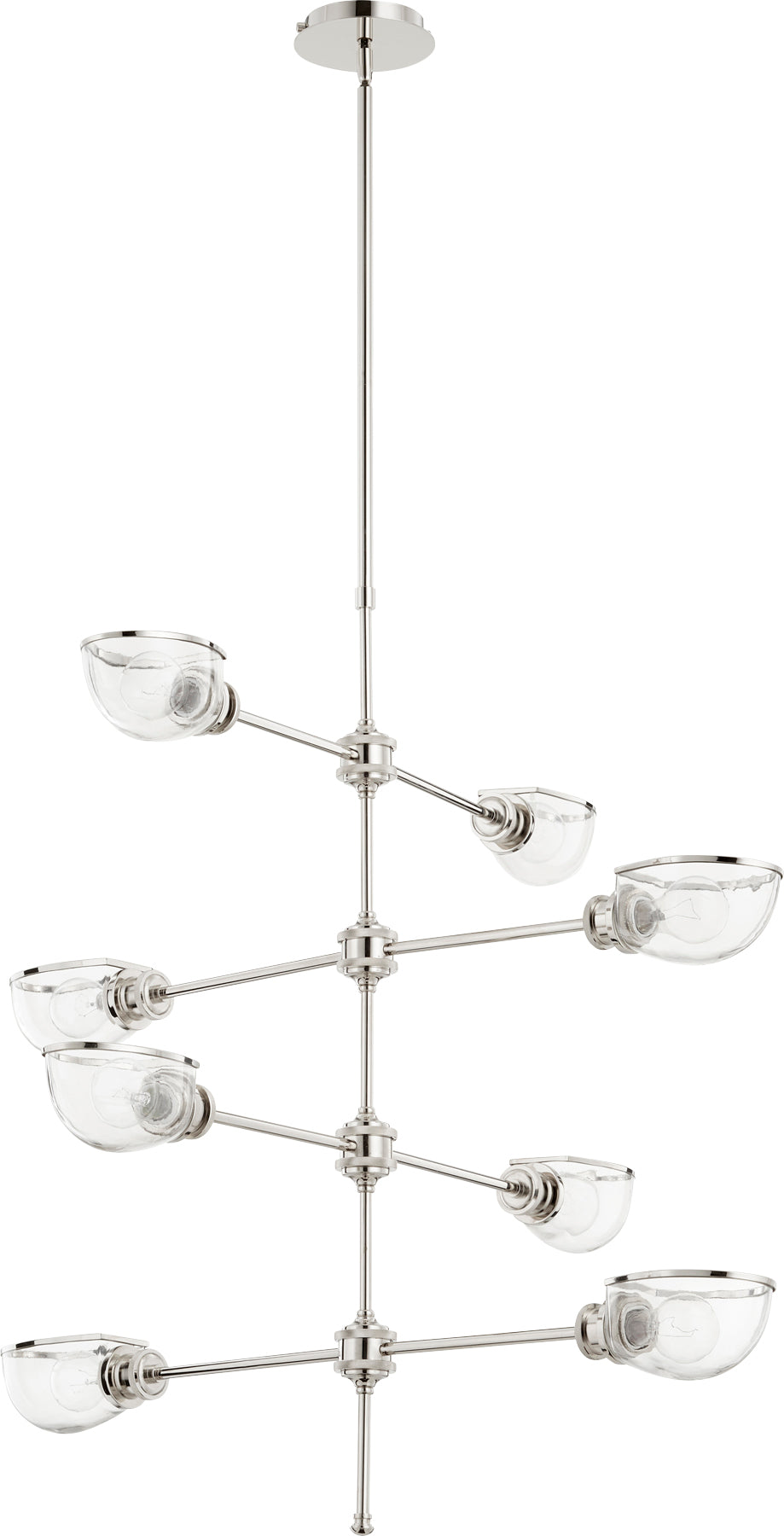 MENLO 8 Light chandelier- Polished Nickel