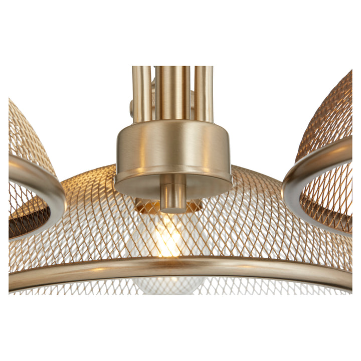 Omni 3 Light Industrial Aged Brass Chandelier