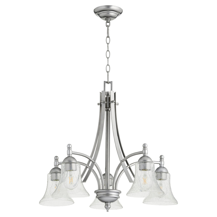 Aspen - Lámpara de araña clásica de níquel (5 luces)