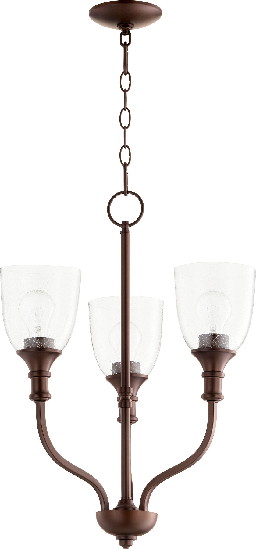 Lámpara de araña de transición de cristal de bronce aceitado con 3 luces Richmond