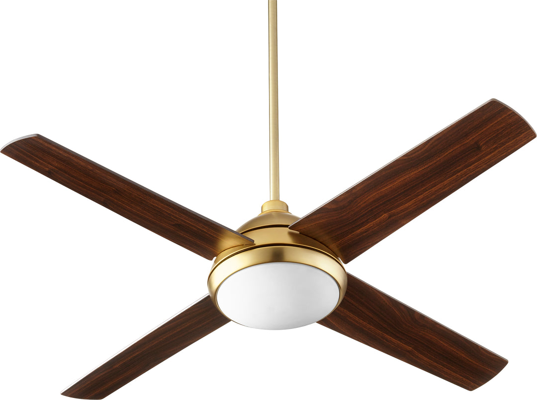 Quest 52-in 4 Blade Aged Brass Transitional Ceiling Fan