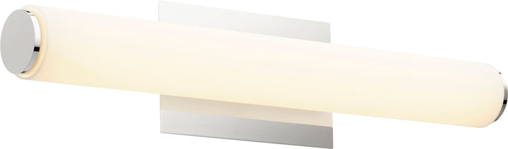 Tocador de acrílico blanco mate de níquel pulido moderno y contemporáneo con conjunto de 2 luces LED