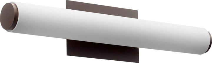 Ensemble de 2 lampes LED pour meuble-lavabo moderne et contemporain en acrylique blanc mat, bronze huilé