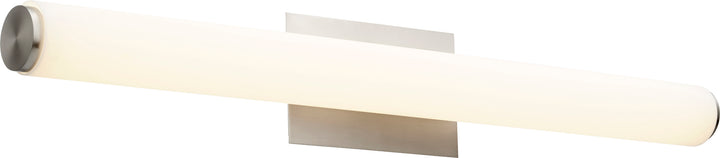 Tocador de acrílico blanco mate de níquel satinado moderno y contemporáneo con conjunto de 2 luces LED - Grande