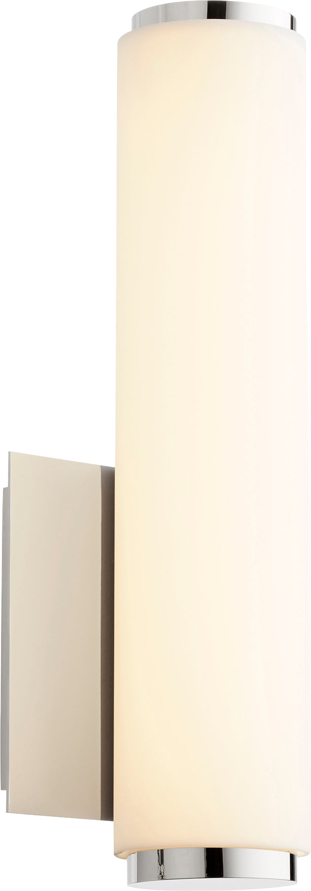 Aplique de pared LED de acrílico blanco mate de níquel pulido moderno y contemporáneo de 1 luz