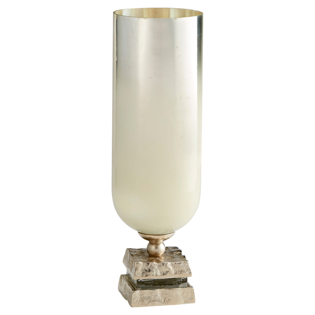 Vase Isadora | Verre Nickel Et Blanc Neige - Petit