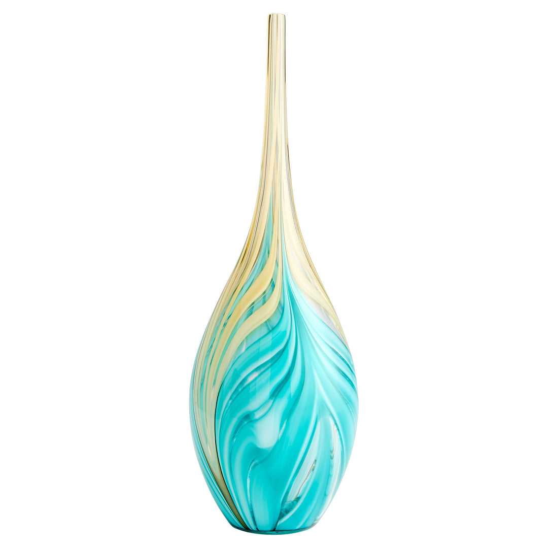 Vase de palmier de salon | Ambre et bleu - Grand