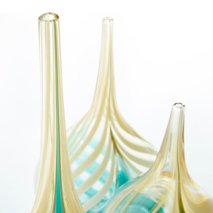 Vase de palmier de salon | Ambre et bleu - Grand