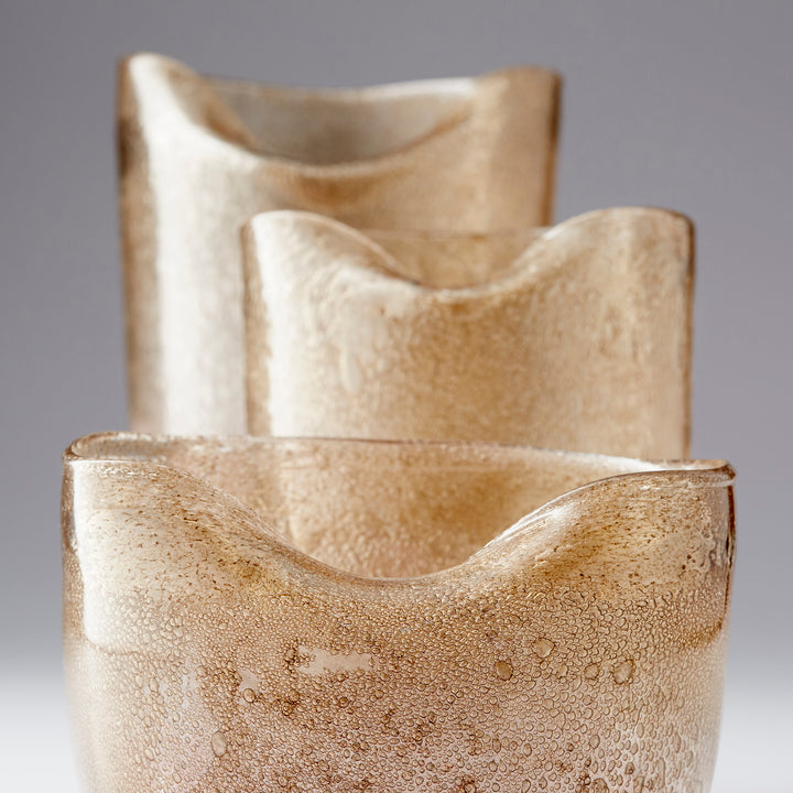 Wide Prospero Vase | Purple And Gold Dust
