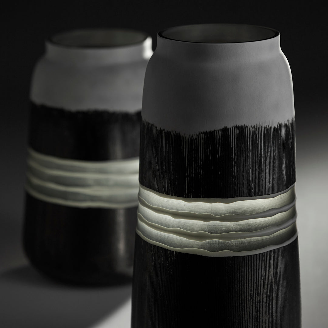 Vase Bornéo | Noir et blanc - Petit