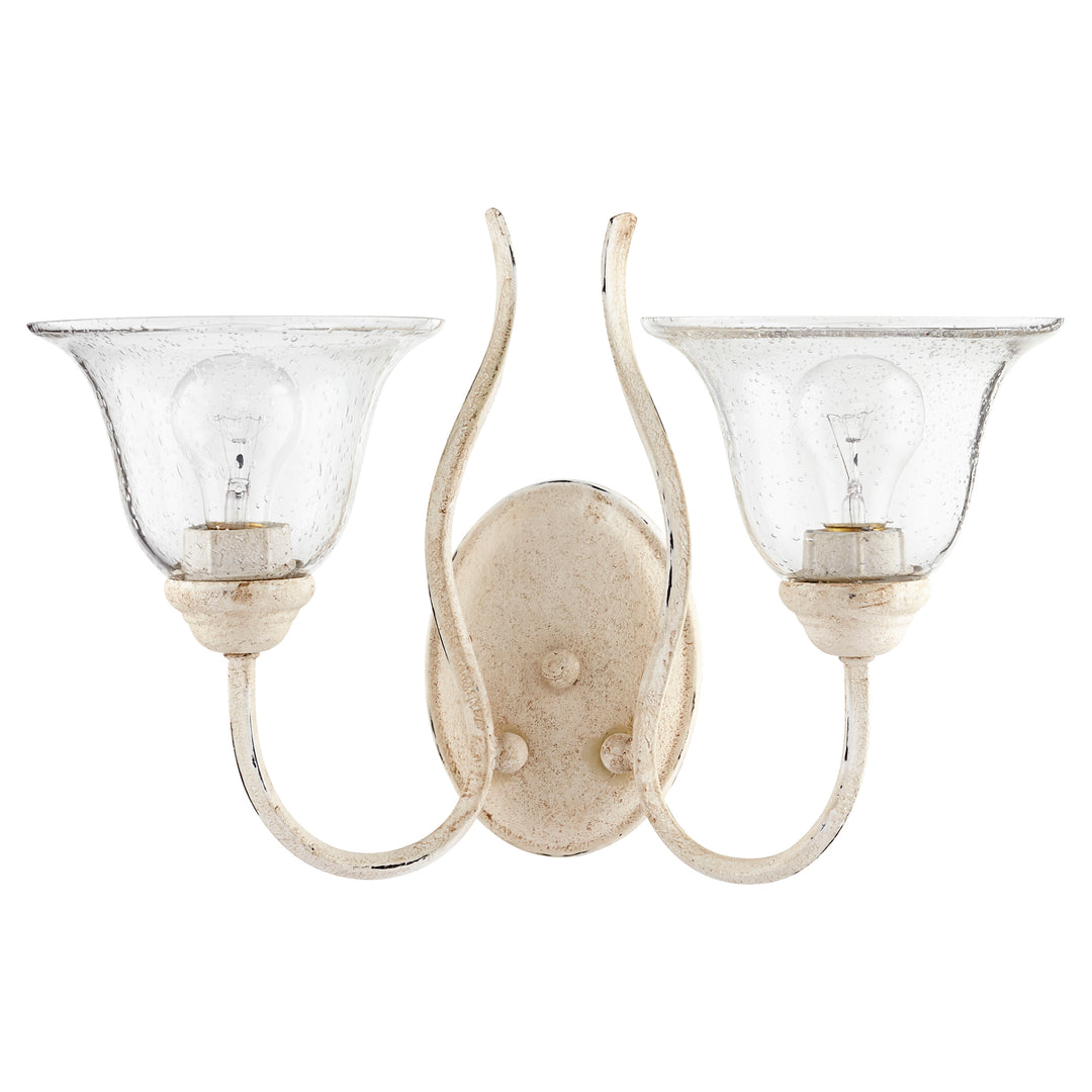 SPENCER 2 Light Wall Mount  - Persian White w/ Clear/Seeded