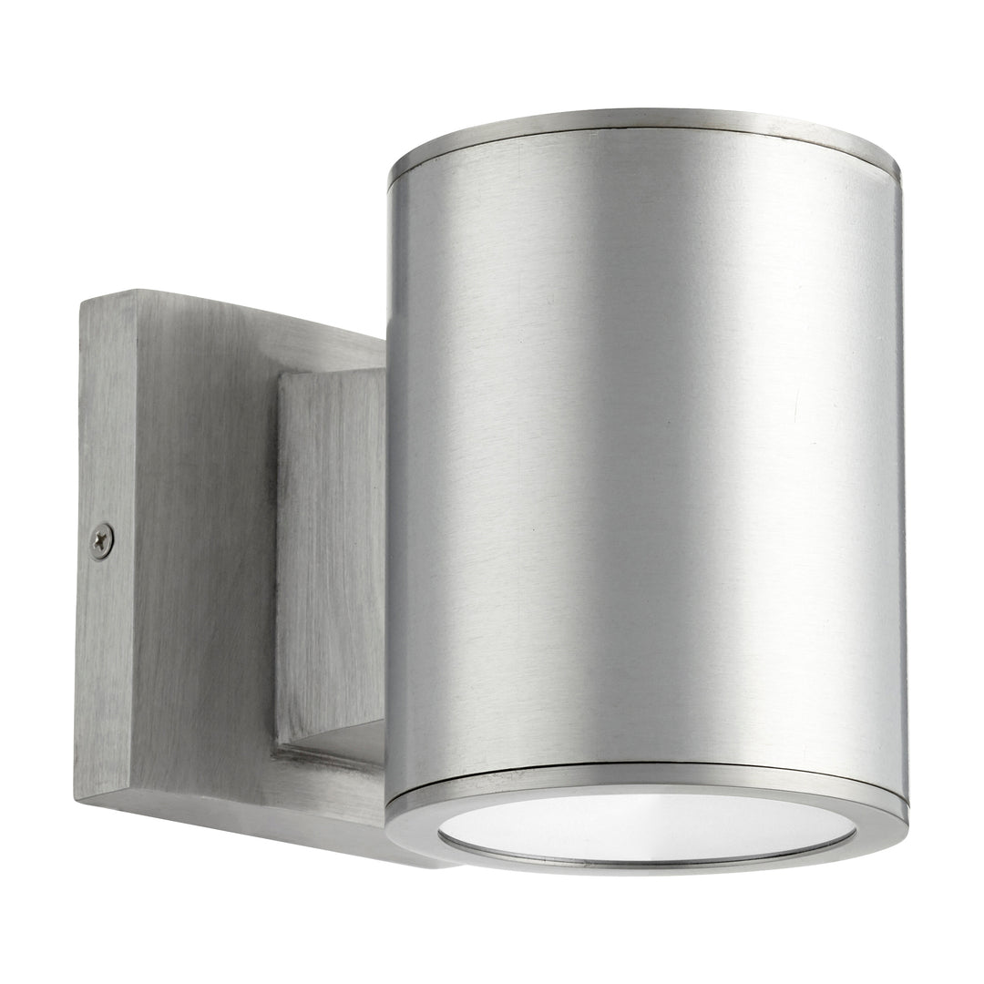 Cylinder Outdoor 2 Light Wall Light - Brushed Aluminum